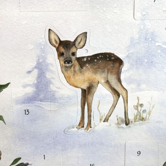 Woodland Animals Paper Lantern Advent Calendar + Gift Tags~ 8-1/4" x 5-3/4" x 5-3/4" 