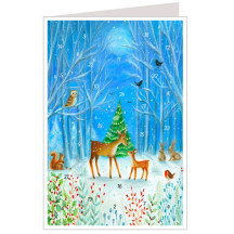 Nordic Woodland Animals Christmas Tree Advent Calendar Card ~ Germany