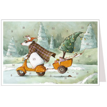 Polar Bear Moto Advent Calendar Card ~ Germany