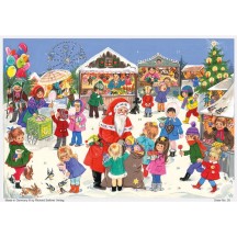 Colorful Christmas Market Advent Calendar ~ 8-1/4" by 11-5/8"