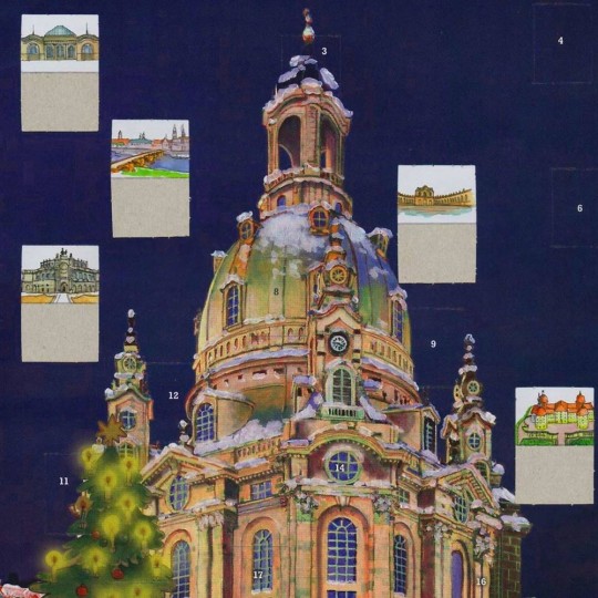 Christmas in Dresden Advent Calendar ~ 16-1/2" x 11-1/2"
