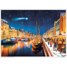 Copenhagen Nyhavn Christmas Market Advent Calendar ~16-1/2" x 11-1/2"