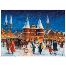 Christmas at Holsten Gate Lubeck Advent Calendar ~16-1/2" x 11-1/2"