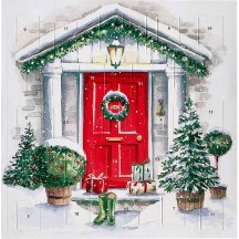 Christmas Doorway Advent Calendar ~ England ~ 8-3/8" x 8-3/8" 