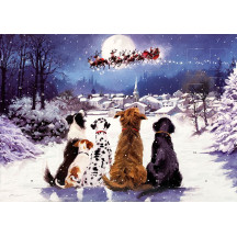 Dogs Waiting The Night Before Advent Calendar ~ England ~ 13-3/4" x 9-5/8"