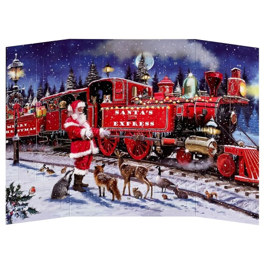 Santa's Train Christmas Advent Calendar ~ England ~ 12-3/4" x 9-3/4"