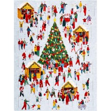 Colorful Christmas Market Advent Calendar ~ England ~ 12-3/4" x 9-3/4"