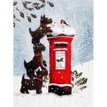 Scotty Dog Post Box Christmas Advent Calendar ~ England ~ 12-3/4" x 9-3/4"