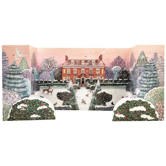 Standing 3D Winter Manor Advent Calendar ~ England ~ 13-3/4" x 9-3/4" tall