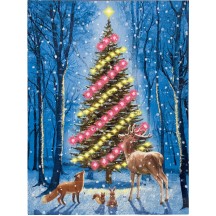 Colorful Woodland Christmas Tree Advent Calendar ~ England ~ 12-3/4" x 9-3/4"