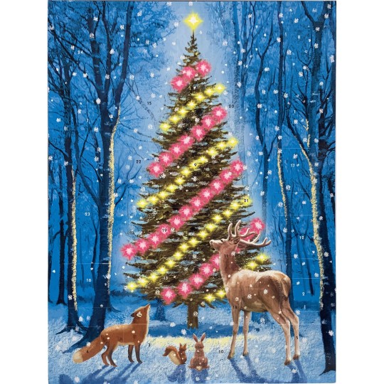 Colorful Woodland Christmas Tree Advent Calendar ~ England ~ 12-3/4" x 9-3/4"
