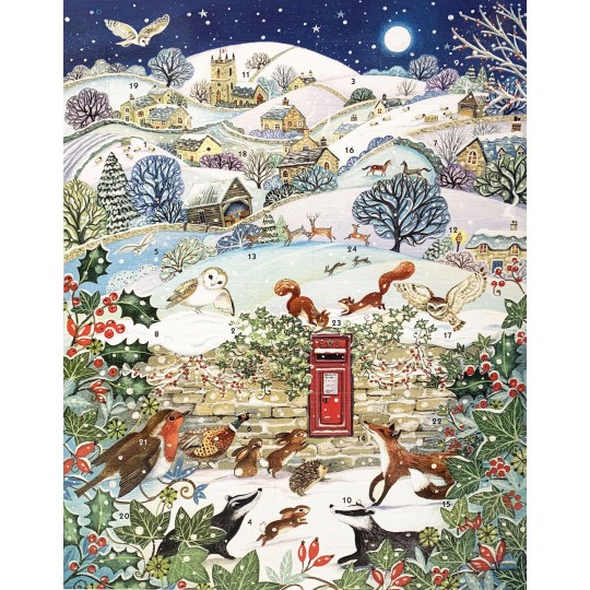 Countryside Animals Christmas Advent Calendar ~ England ~ 16-1/4" x 12-1/2"