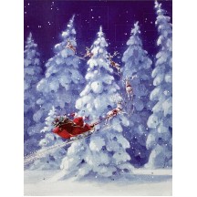 Santa Sleigh Advent Calendar ~ England ~ 12-3/4" x 9-3/4"