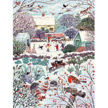 Snowy Countryside Garden Christmas Advent Calendar ~ England ~ 16-1/4" x 12-1/2"