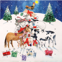 Animals in Scarves Christmas Advent Calendar ~ England ~ 8-3/8" x 8-3/8" 