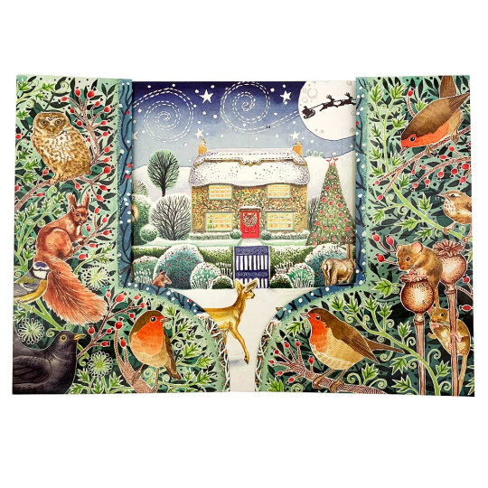 Standing 3D Animal Manor Advent Calendar ~ England ~ 13-3/4" x 9-3/4" tall