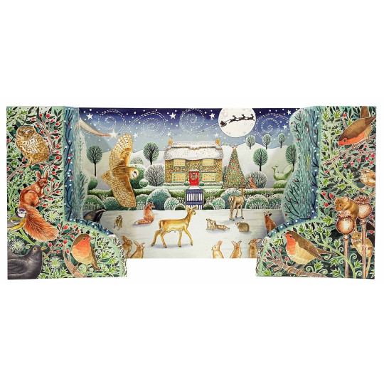 Standing 3D Animal Manor Advent Calendar ~ England ~ 13-3/4" x 9-3/4" tall