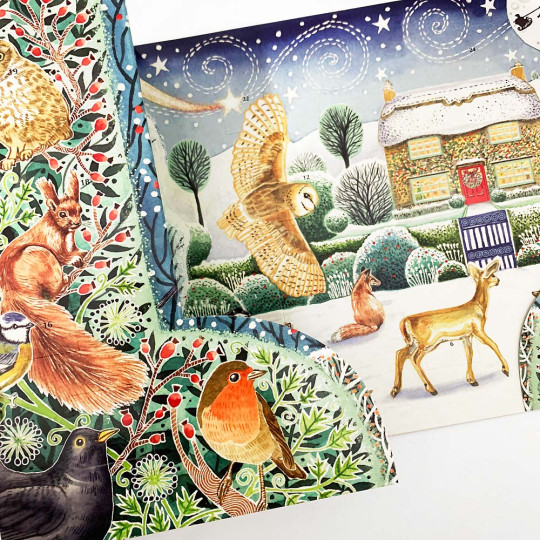 Standing 3D Animal Manor Advent Calendar ~ England ~ 13-3/4" x 9-3/4" tall