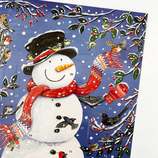 Snowman with Birds Christmas Advent Calendar ~ England ~ 12-3/4" x 9-3/4"