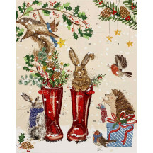 Rabbit in Red Boots Christmas Advent Calendar ~ England ~ 12-3/4" x 9-3/4"