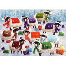 Sheep with Blankets Christmas Advent Calendar ~ England ~ 13-7/8" x 9-3/4"