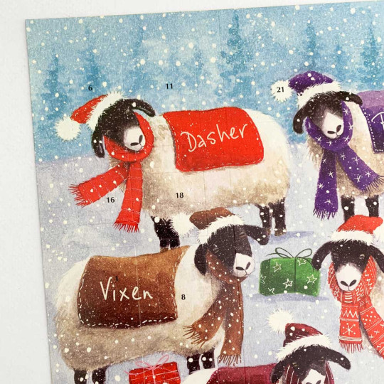 Sheep with Blankets Christmas Advent Calendar ~ England ~ 13-7/8" x 9-3/4"