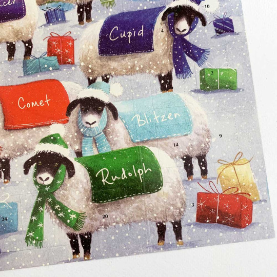 Sheep with Blankets Christmas Advent Calendar ~ England ~ 13-7/8" x 9-3/4"
