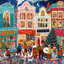 Christmas Band in the City Center Advent Calendar ~ England ~ 8-3/8" x 8-3/8" 