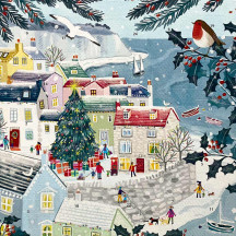 Christmas Harbor Advent Calendar ~ England ~ 8-3/8" x 8-3/8" 