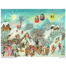 Colorful Ski Slope Paper Advent Calendar ~ 14" x 10-1/2"