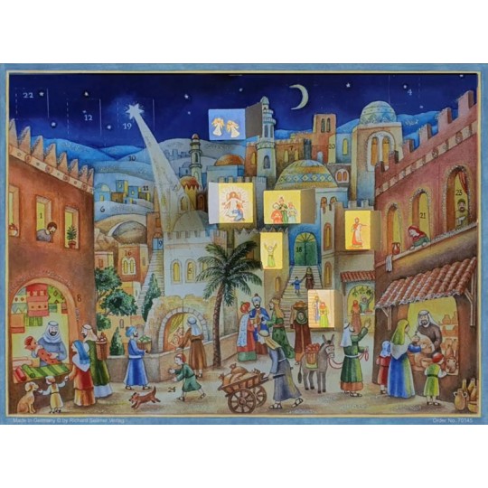 Born to Bethlehem Paper Advent Calendar ~ 14" x 10-1/2"