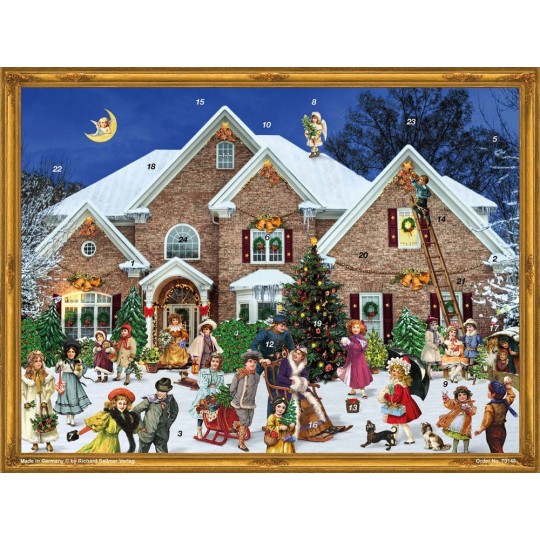 Victorian Christmas Manor Advent Calendar ~ 14" x 10-1/2"