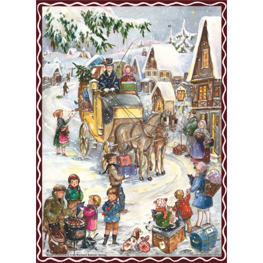 Christmas Coach Delivery Style Advent Calendar ~ 10-1/2" x 14-1/2"