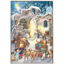 Children with Animals Vintage Style Advent Calendar