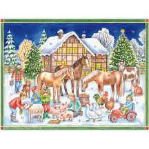 Christmas at the Farm Paper Advent Calendar ~ 14" x 10-1/2"