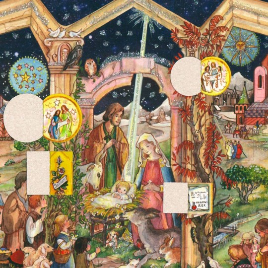 Nativity Manger Scene German Advent Calendar ~ 14" by 10-1/2"