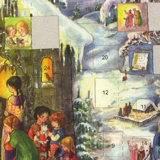 Nativity Manger Religious Paper Advent Calendar ~ 8" x 11-3/4"