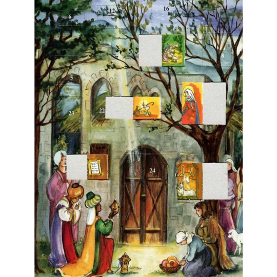 Stable of Bethlehem Paper Advent Calendar ~ 11-5/8" x 8-1/2"