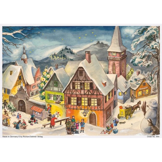 Snowy Village Paper Advent Calendar