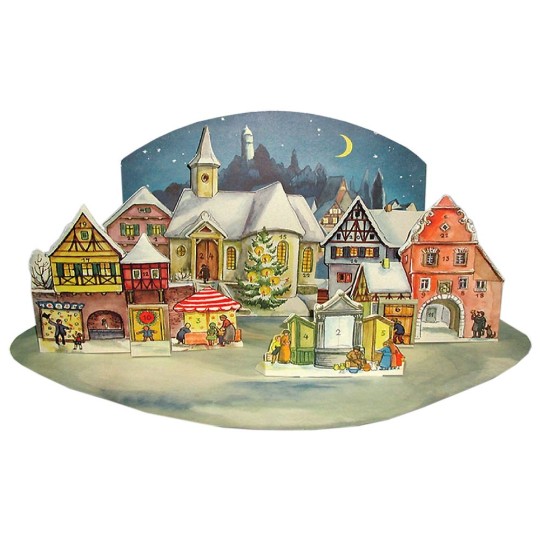 Moonlit Village Theater Style Advent Calendar from Germany