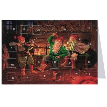 Tomte Musicians Advent Calendar Card from Sweden ~ 6-3/4" x 4-1/2"