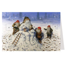 Building a Tomte Snowman Advent Calendar Card from Sweden ~ 6-3/4" x 4-1/2"