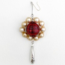 Elegant Victorian Drop Glass Bead Christmas Ornament ~ 4-1/2" long ~ Czech Republic