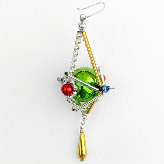 Fancy Elaborate Drop Glass Bead Christmas Ornament ~ 4" ~ Czech Republic