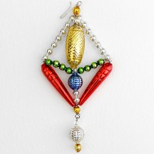 Multi-colored Glass Bead Fantasy Ornament ~ 5" ~ Czech Republic