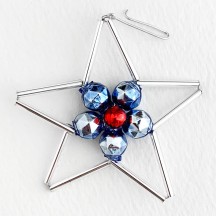Openwork Blue and Silver Glass Bead Star ~ 2-1/4" ~ Czech Republic