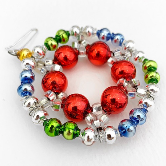 Multi-colored Glass Bead Ornament ~ 2-1/8" ~ Czech Republic