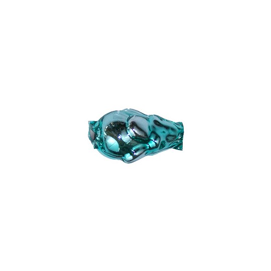 6 Aqua Blue Flower Bud Blown Glass Beads .75" ~ Czech Republic