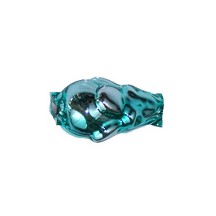 6 Aqua Blue Flower Bud Blown Glass Beads .75" ~ Czech Republic