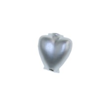 7 Matte White Heart Blown Glass Beads .625" ~ Czech Republic